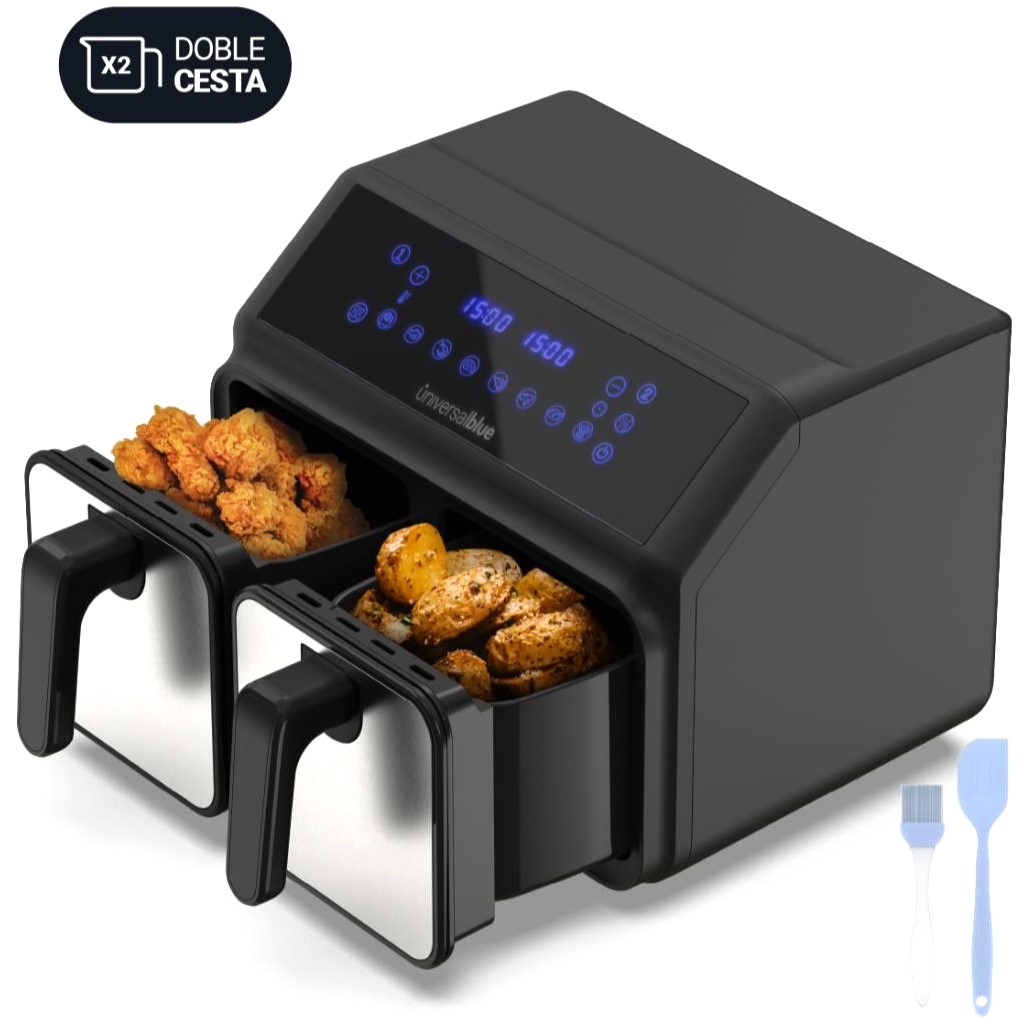 Freidora de aire Universal Blue 6008DB, digital, Doble, 2 x 4 litros, 8 litros
